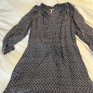 Rebecca Taylor Long Draw String Dress (Floral Print, Long Sleeves, mini dress)